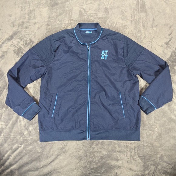 at&t Jackets & Blazers - AT&T Windbreaker Jacket Adult XL Blue Nylon Full Zip Soft Shell Uniform Workwear